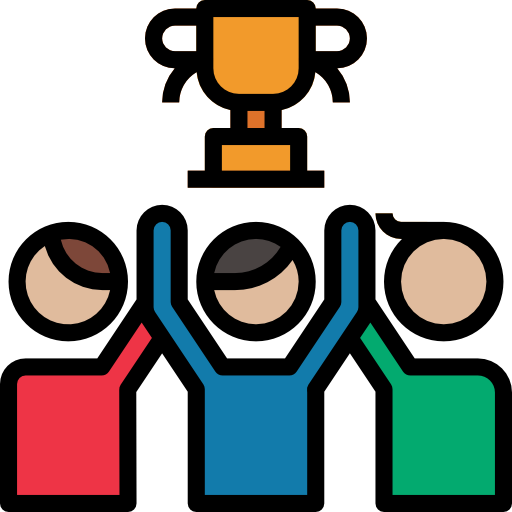 pictogramme d'une équipe gagnante